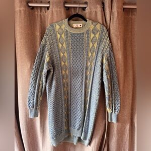 Back Beat Co. Blue and Yellow Crewneck Sweater Dress